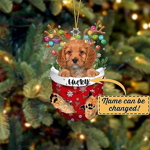 Cavapoo 2 Dog Christmas Ornament