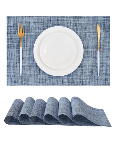 Deep Navy Woven Placemats Set of 6 (3 Count)