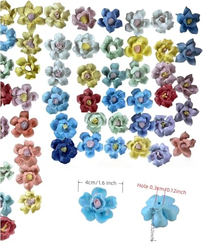 10 PCS 3D Flower Ceramics Mosaic Tiles (8 Ounce)