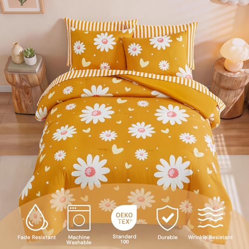 Twin XL Comforter Set with Sheets for Girls (5 Count)