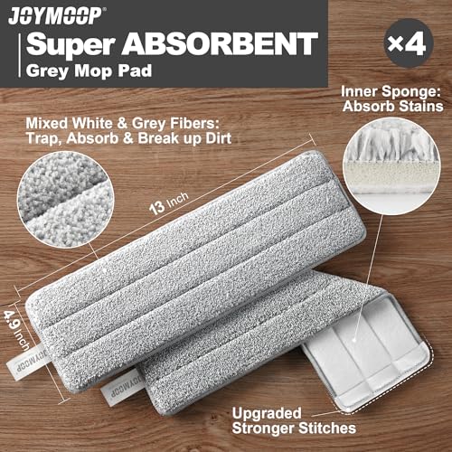 Microfiber Flat Mop Pads (4 Count)