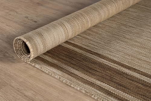 Outdoor Rug 8x10 Modern Bordered Area Rugs for Indoor and Outdoor Patio Deck Porch Garden Waterproof Weather Sun Resistant Washable Outside Carpet (80 Sq Ft)