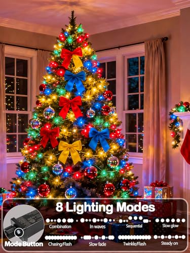 75.8FT 200 LED Extendable Multicolor Christmas String Lights Indoor Outdoor
