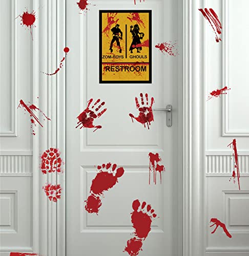 173PCS Halloween Bloody Footprints Floor Clings Plus Tattoos (126 Count)