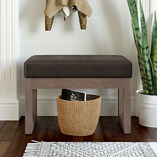 Milltown 27" Wide Vegan Leather Ottoman in Distressed Brown