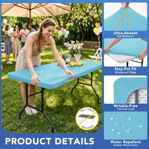 Fitted Tablecloth for 8 Foot Rectangle Tables (4 Count)