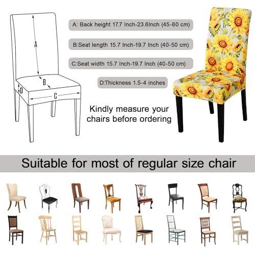 Pattern Chair Covers for Dining Room Set of 4