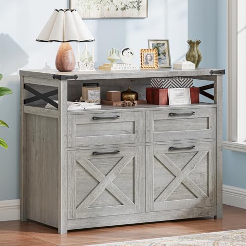 Farmhouse Home Office File Cabinet with 4 Drawers