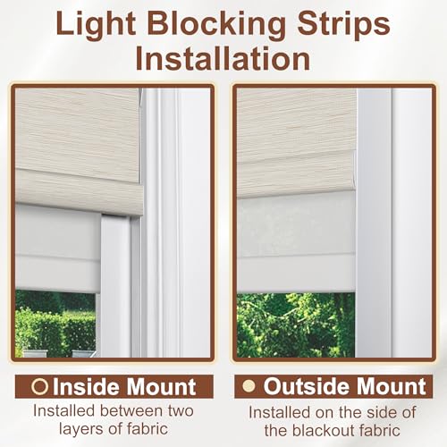 Cordless Dual Roller Shades. Beige & White.80 W x 64" H