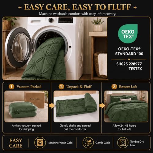 California King Comforter Set Olive Green