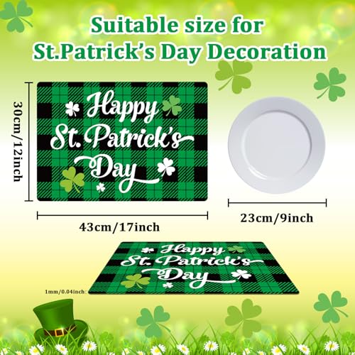 St. Patrick's Day Plastic Placemats Set of 6 Table mats 17×13×0.04in