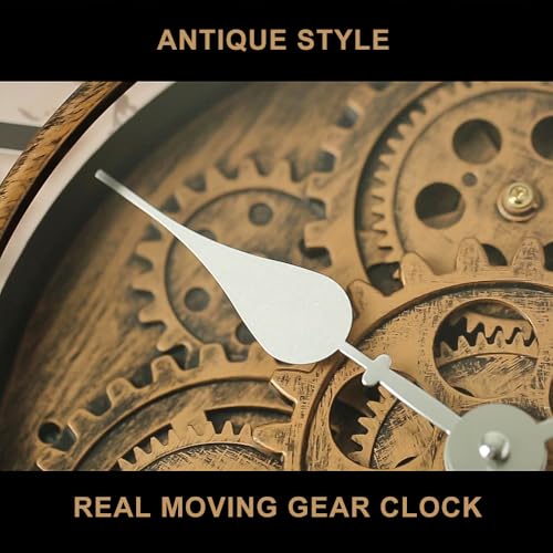18 Inch Wall Clock with Moving Gears