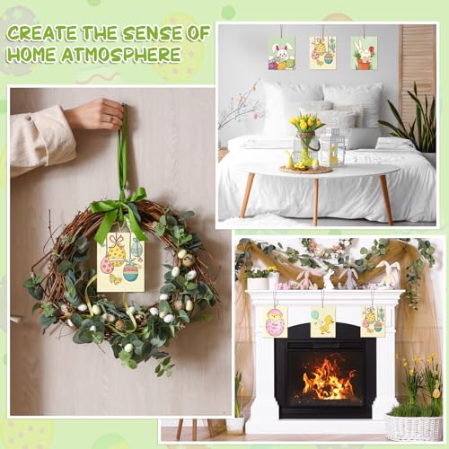 10 Pieces Large Easter Unfinished Wood Crafts to Paint for Adults