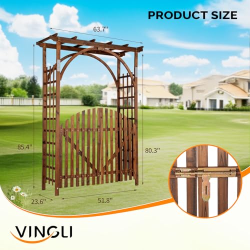 85in Wooden Arbor Garden Arch