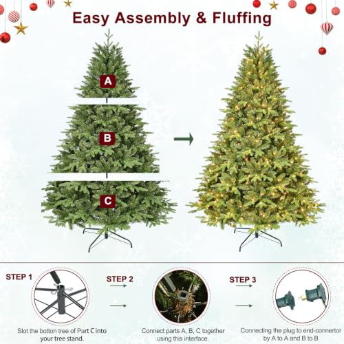 7FT Prelit Artificial Christmas Tree