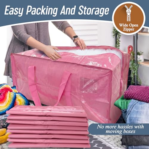 12 Pack Extra Heavy Duty Large Moving Bags with Strong Zipper (12 Count)