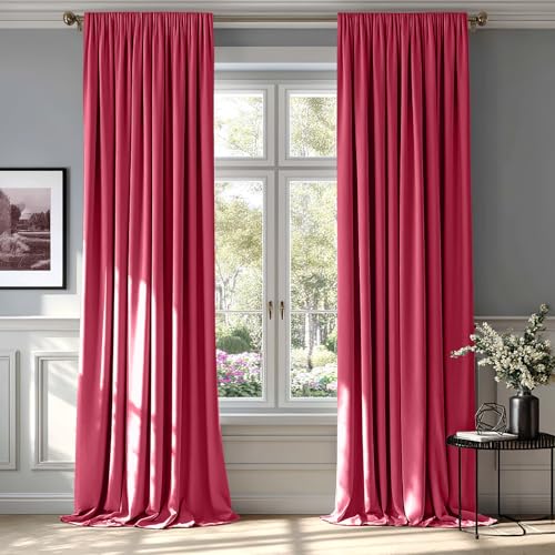 Berry Blackout Velvet Curtains Drapes 84 Inch Long 52"x84" Bedroom (2 Count)