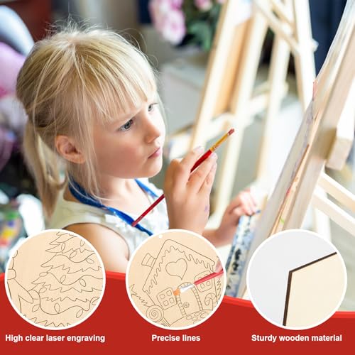10 Pieces Large Christmas Unfinished Wood Crafts to Paint for Adults