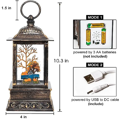 Fall Snow Globe Lantern