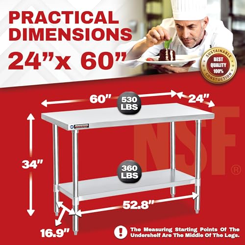 24x60 Stainless Steel Work Table