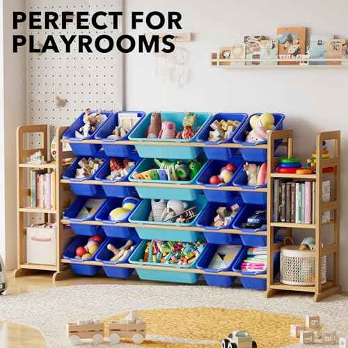 Toy Storage Organizer with 6 Shelves and 20 Bins