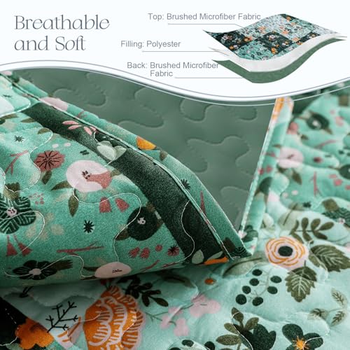 Reversible Boho Quilt King Size Green