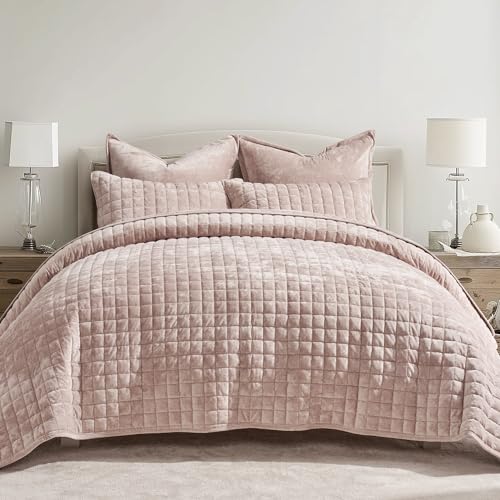 Channel Box Stitch Velvet Quilt Set
