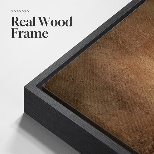 Large Framed Brown Moody Abstract Wall Art