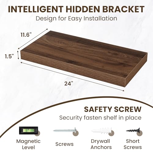 24 Inch Floating Shelves for Wall