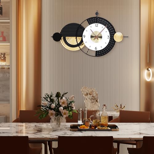 20.8X34.2 inch Modern Abstract Metal Decorative Wall Clock