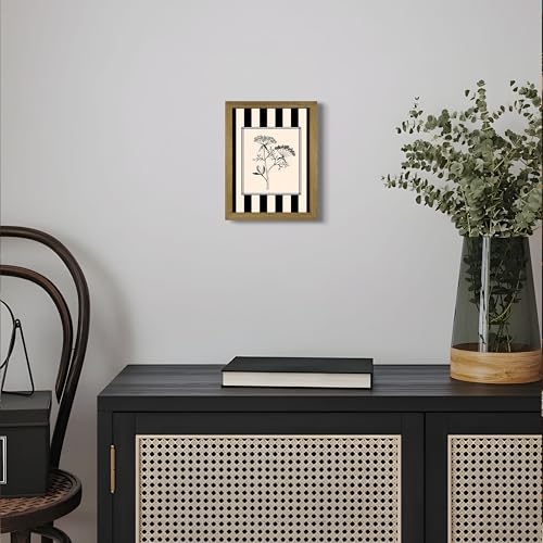 Black and White Floral Wall Art Framed Canvas Painting