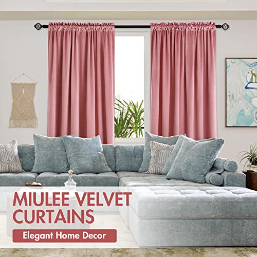 Pink Blackout Velvet Curtains Drapes 108 Inch Long 52"x108" Bedroom (2 Count)