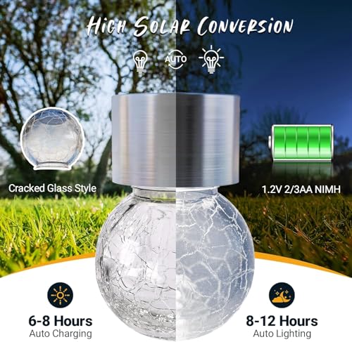 Solar Lights Outdoor Garden Decor Hanging Lantern for Outside 8 Pc (8 Count)