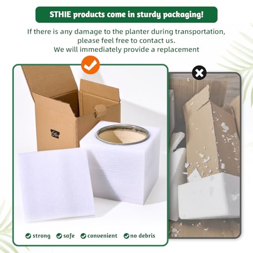 4/5/6 Inches Ceramic Plant Pots with Drainage Holes and Saucer Set of 3 (3 Count)