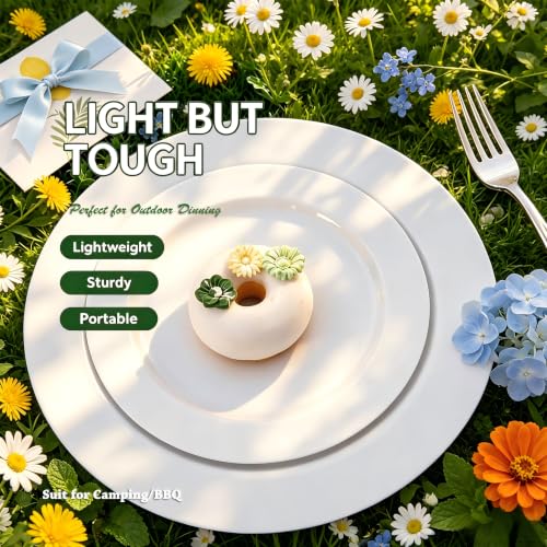 60PCS White Plastic Plates (60 Count)