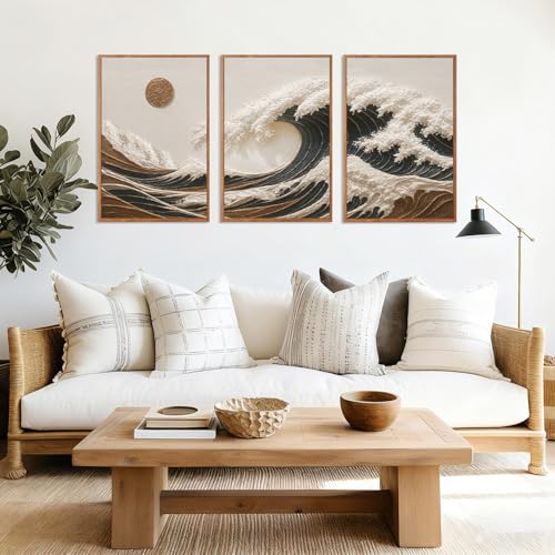 Great Wave Sunset Framed Canvas Wall Art