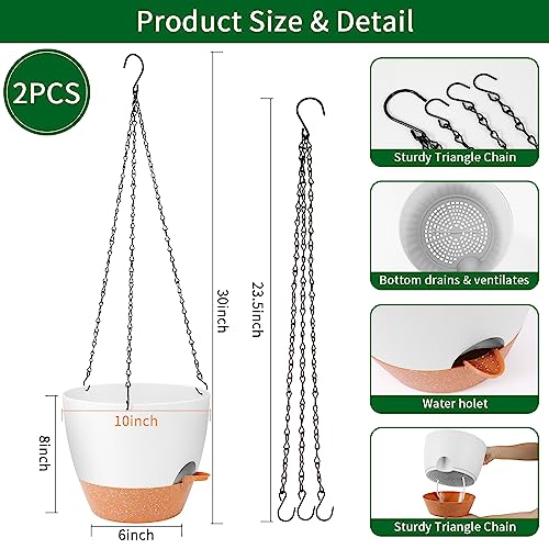 10 Inch Self Watering Hanging Planter (2 Count)