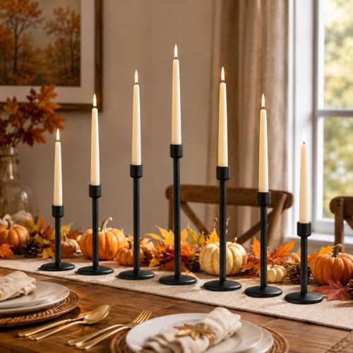 7 Pcs 2-in-1 Convertible Taper & Pillar Candle Holders, Fireplace (7 Count)