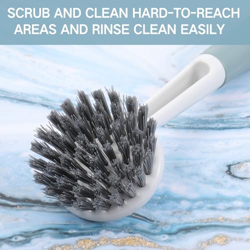 24 Pack Long Handle Dish Scrub Brush Stiff Bristles (24 Count)