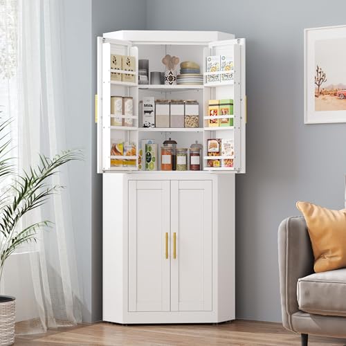 63" Metal Corner Kitchen Pantry Cabinet