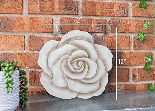 NAT & Jules Rose Flower Shaped Dimensional Indoor Outdoor 12 inch Cast Resin Decorative Garden Stepping Stone