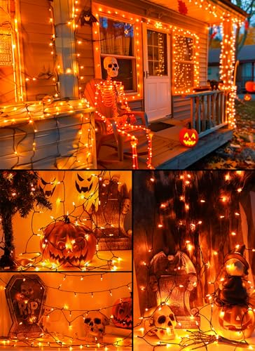 Orange Battery Operated Christmas String Lights with Timer