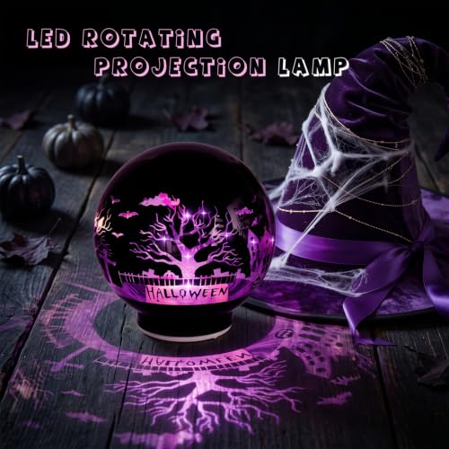 Halloween Decorations Rotating Lamp with Timer 360 Spooky Figurine Light
