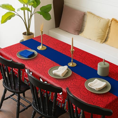 8Pcs 2in1 Spider Birthday Decorations Tablecloths (8 Count)