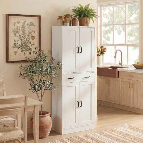 Rustic White Kitchen Pantry