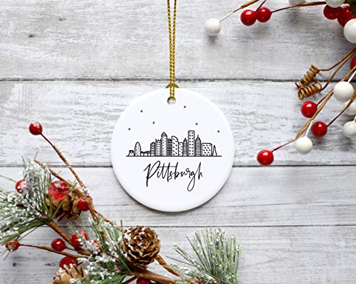 Round Ceramic Porcelain Christmas Tree Ornament Keepsake