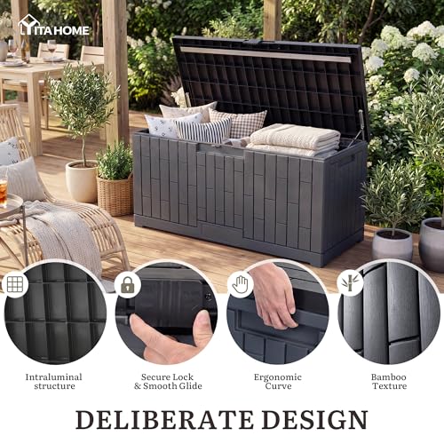 Large Deck Box 120 Gallon Resin Outdoor Storage Box