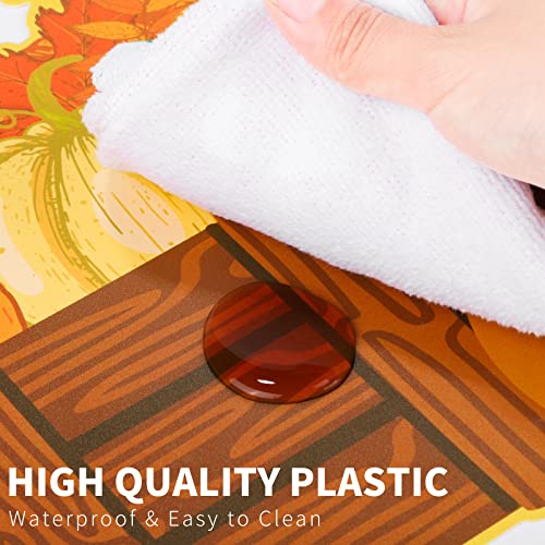 6 Pack Fall Pumpkin Plastic Placemats Autumn Harvest Table Mats (6 Count)