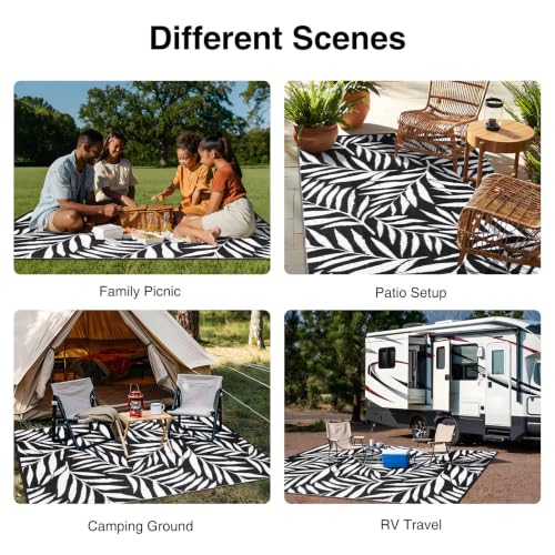 Outdoor Rug 6x9 ft Waterproof Reversible Leaf Mat (56 Sq Ft)