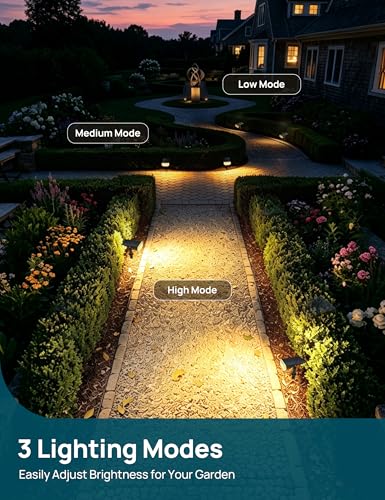 Solar Lights Outdoor Waterproof LED Spotlights Warm White 4 Pack (4 Count)